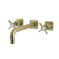 Kingston Brass KS6027BEX Wall Mount Tub Faucet, Brushed Brass KS6027BEX